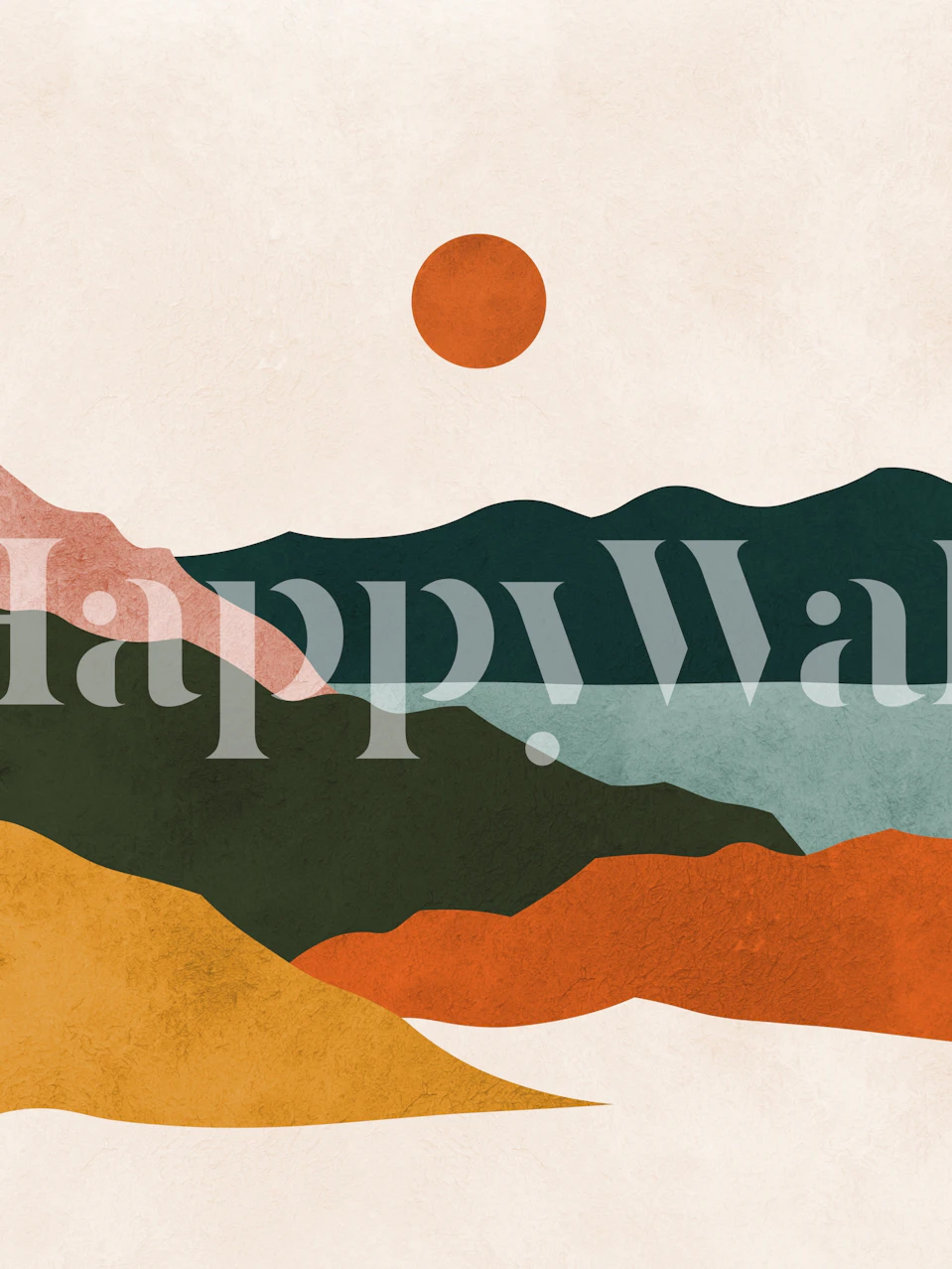 Watercolor nature tapet vist i et rum