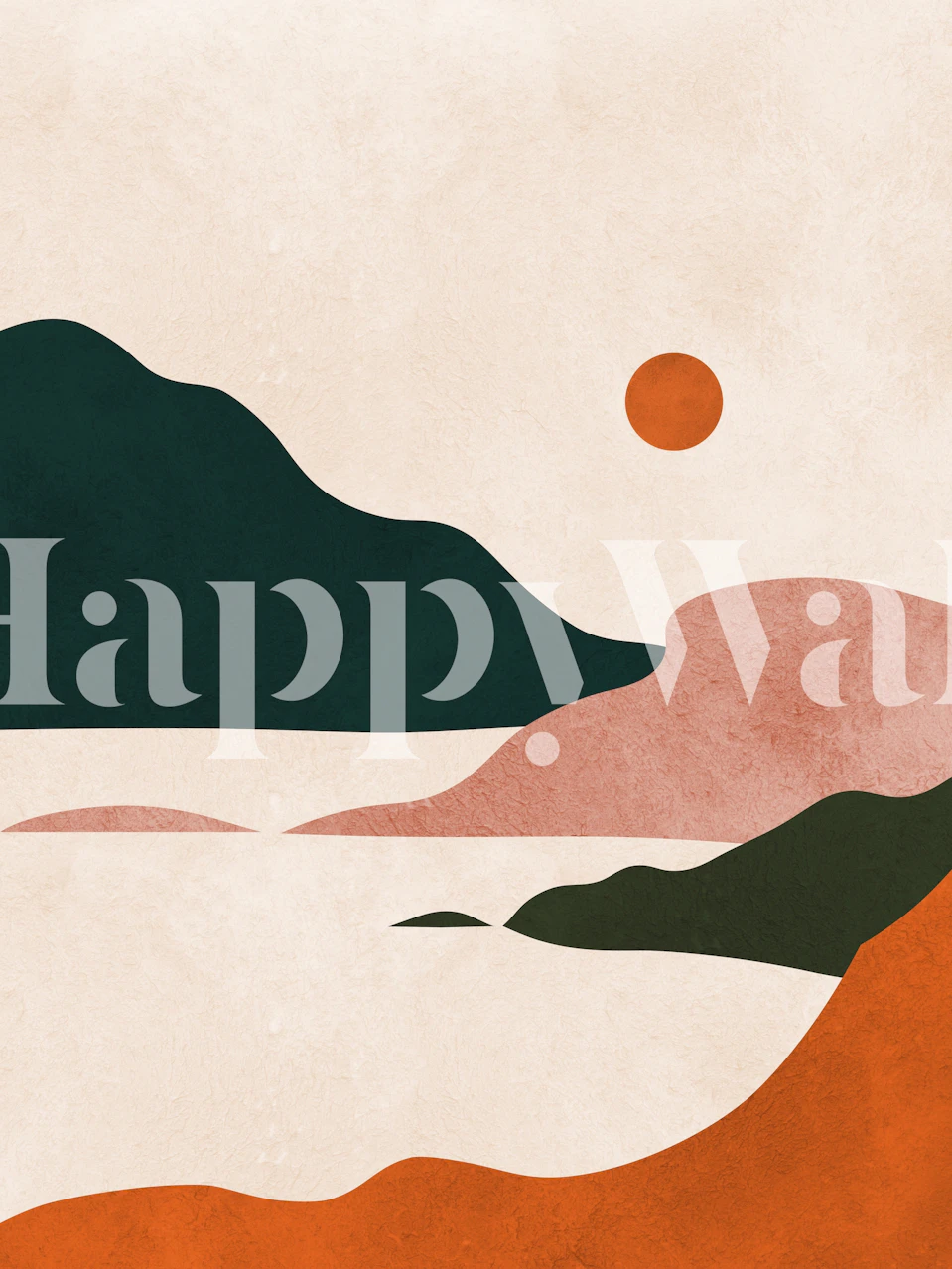 Abstract mountain landscape in earthy tones wallpaper