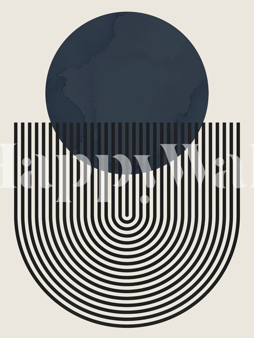 Boho geometric pattern with black and white lines wallpaper