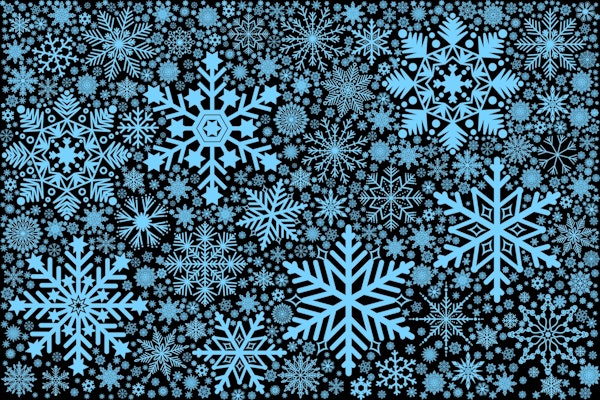 Blue Snowflakes - Dark Background