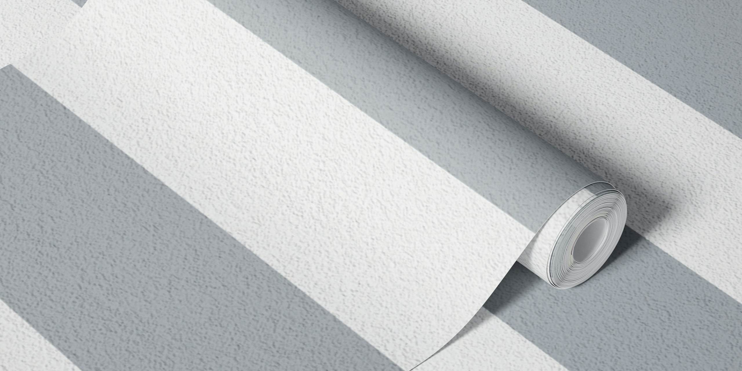 Papier Peint Bold Gray Stripes Affiché Dans Une Pièce