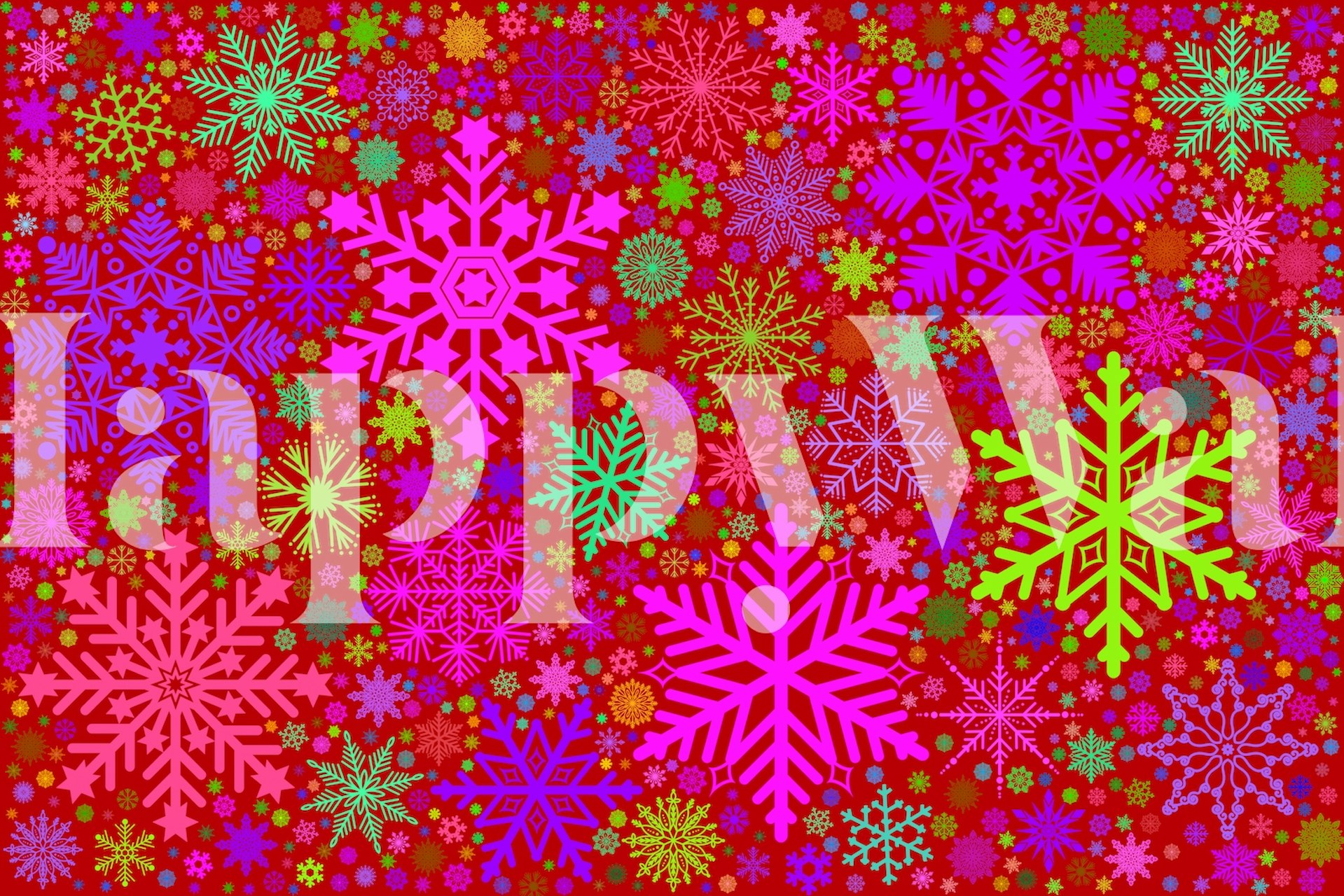 Colorful snowflakes wallpaper design