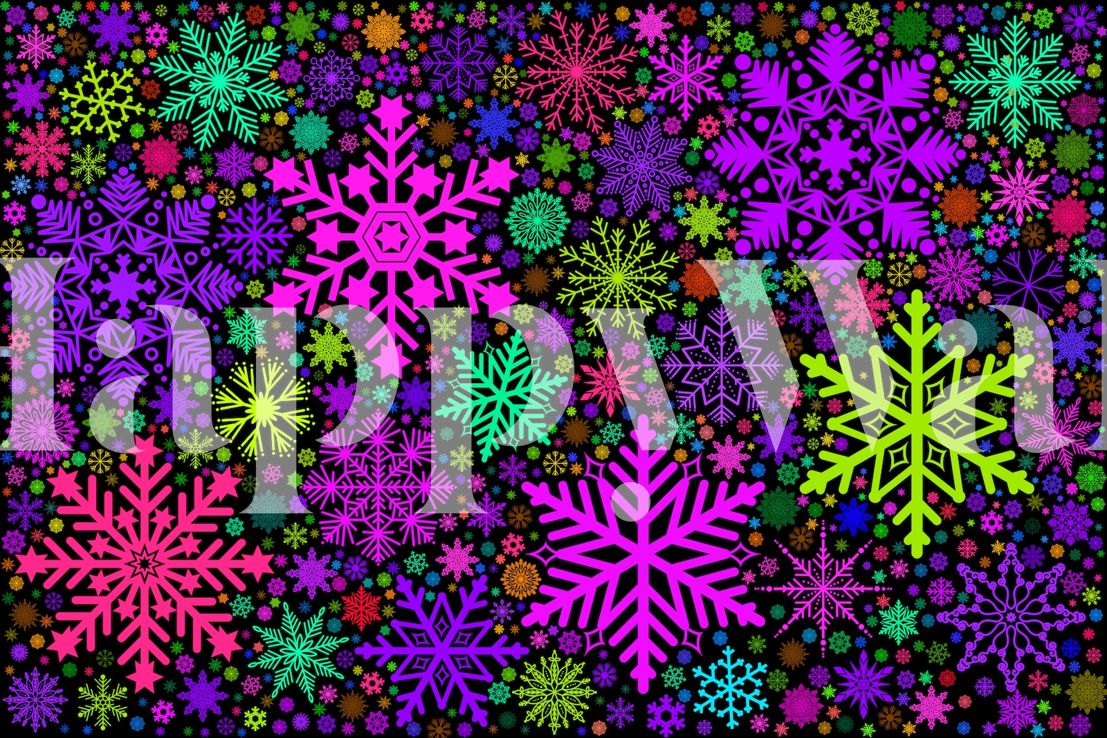 Colorful Snowflake Pattern Wallpaper