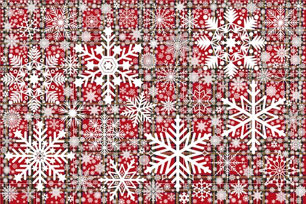 Snowflakes Design on Tartan Background 1