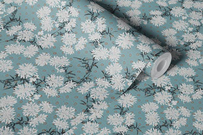 Japanese Vintage Florals - Bluewallpaper roll