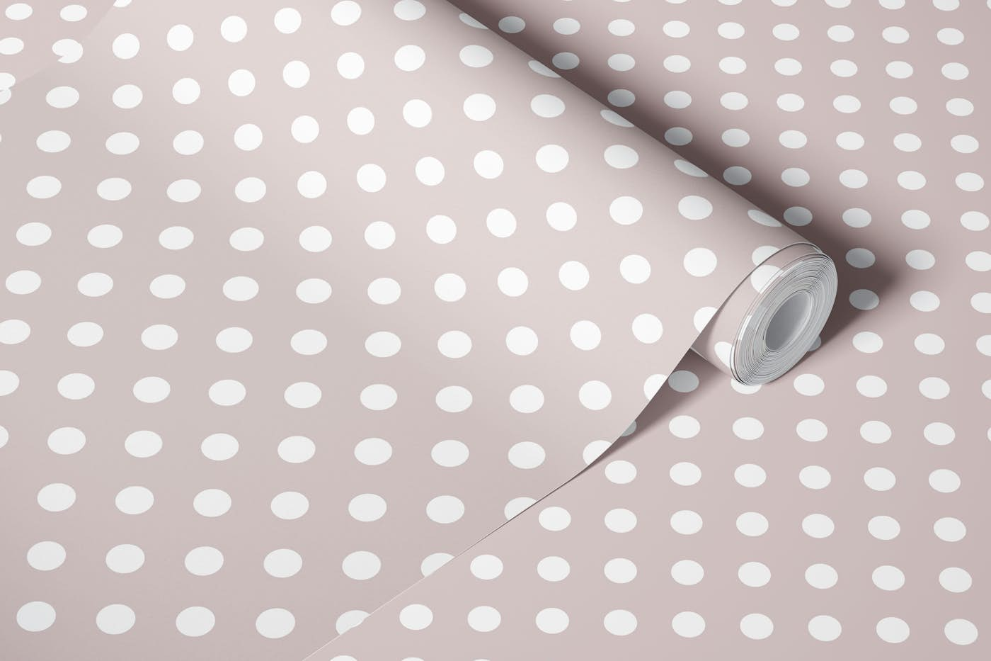 Modern Simple Pop Polka Dots - White / Gray wallpaper roll