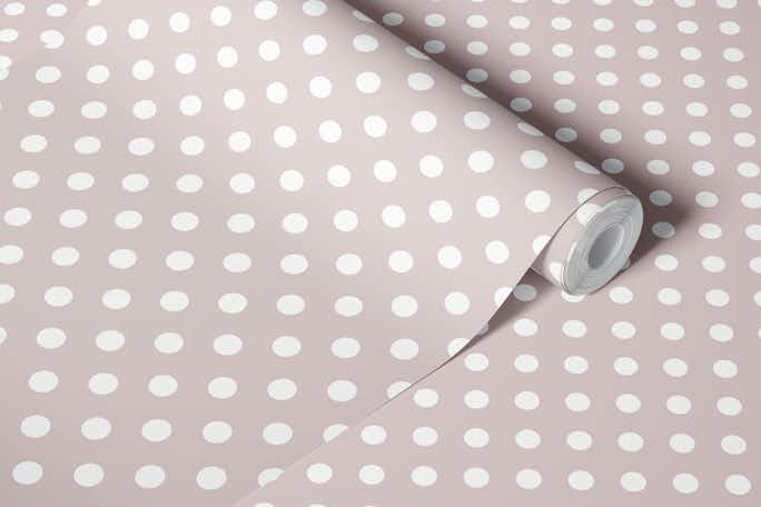 Modern Simple Pop Polka Dots - White / Graywallpaper roll