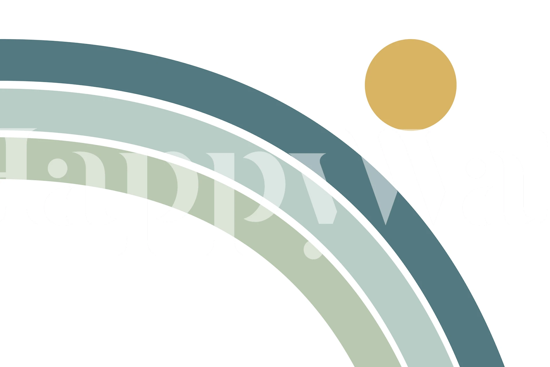 Zelena i plava dužinska tapeta u sobi