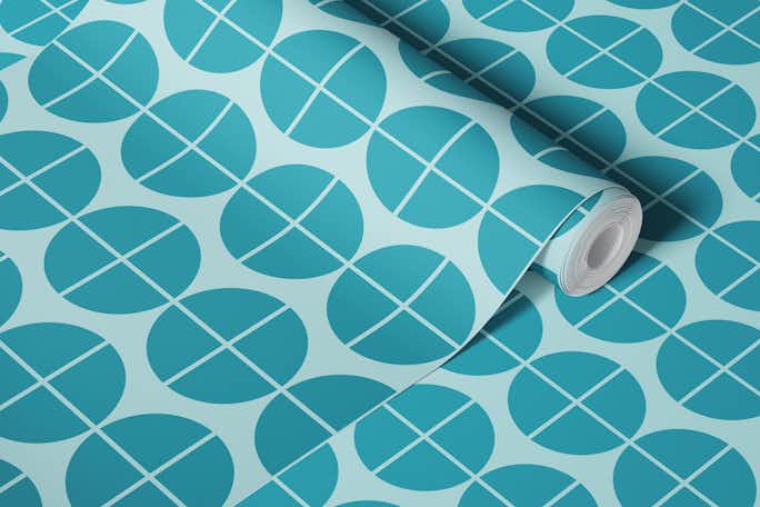 Modern Simple Pop Big Dots - Turquoise Bluewallpaper roll