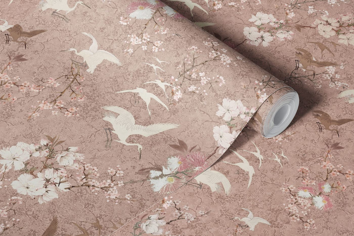 Chinoiseries birds and blossom wallpaper roll