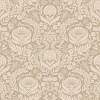 Victorian dragonflies damask tan tapet