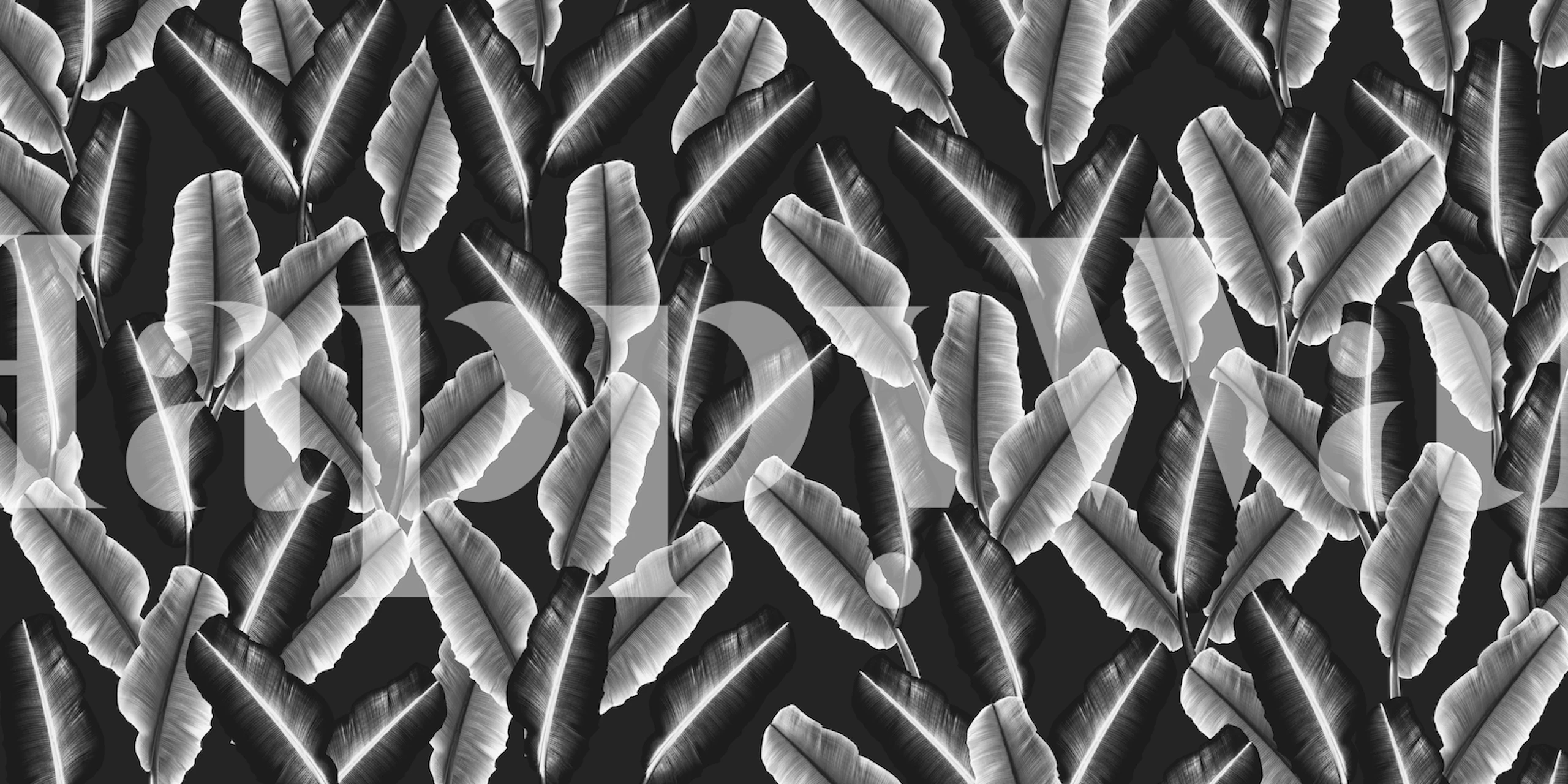 Tropical Banana Leaves Pattern Tapete in einem Raum