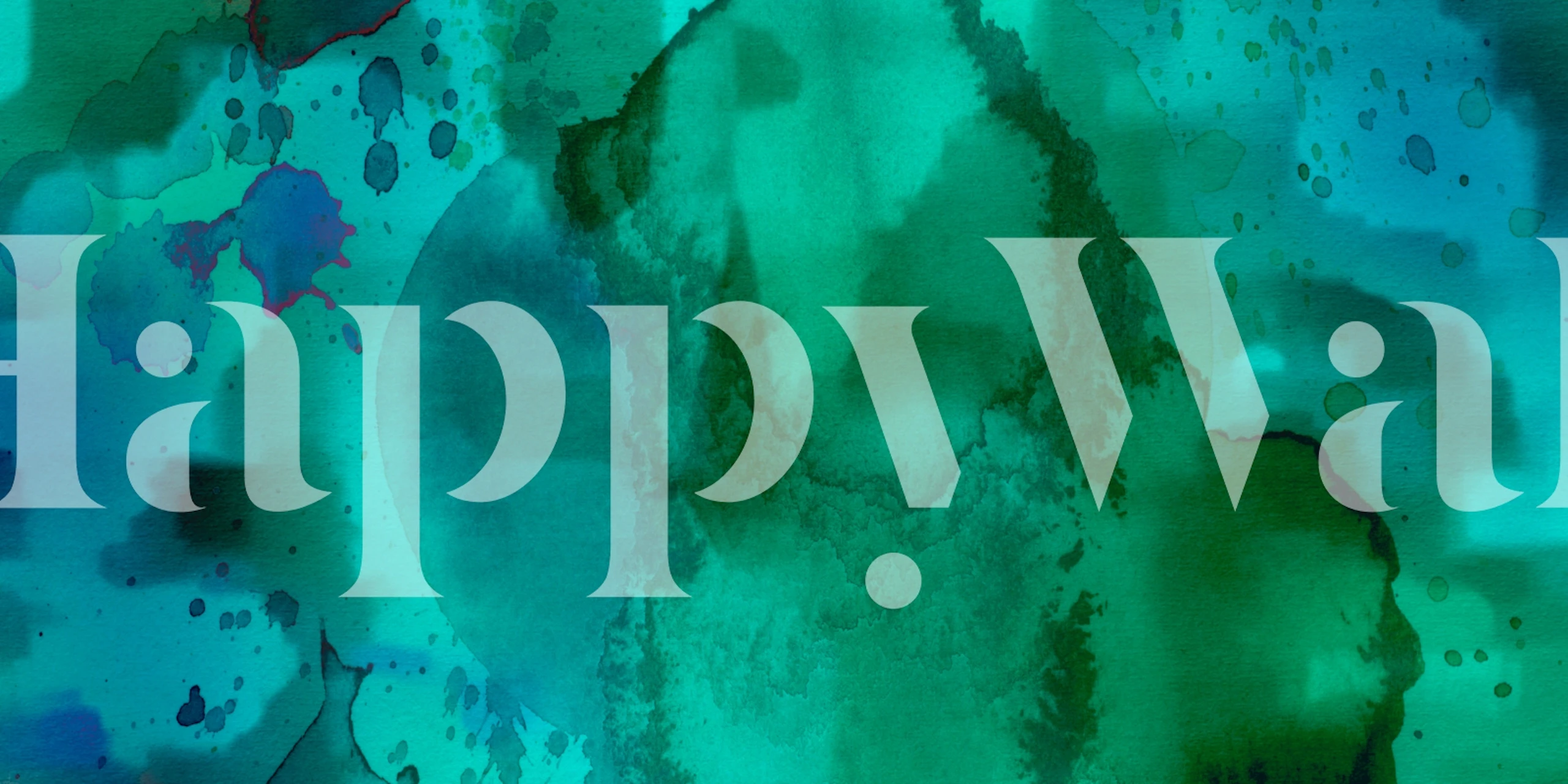 Emerald green watercolor splash wallpaper