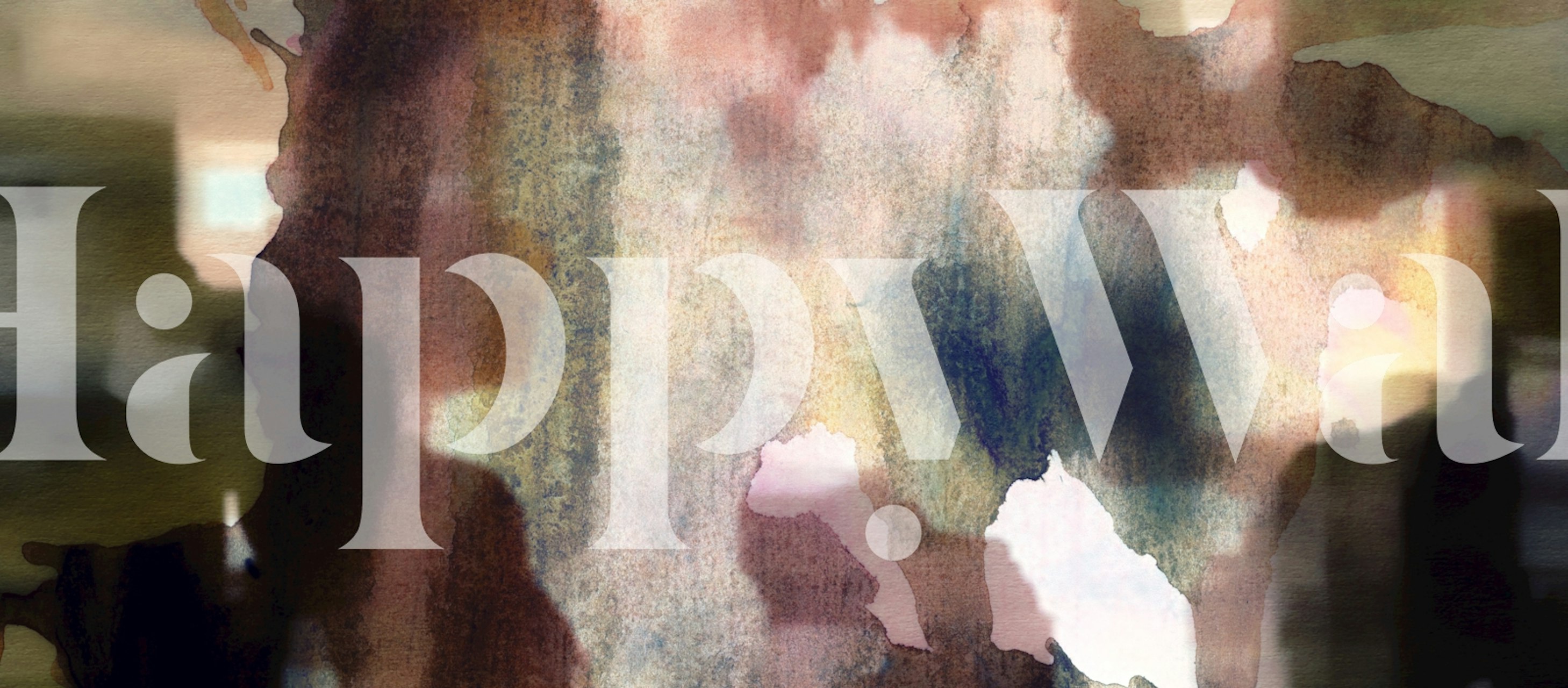 Abstracte kunstmuurschildering met een mix van rustieke tinten en texturen