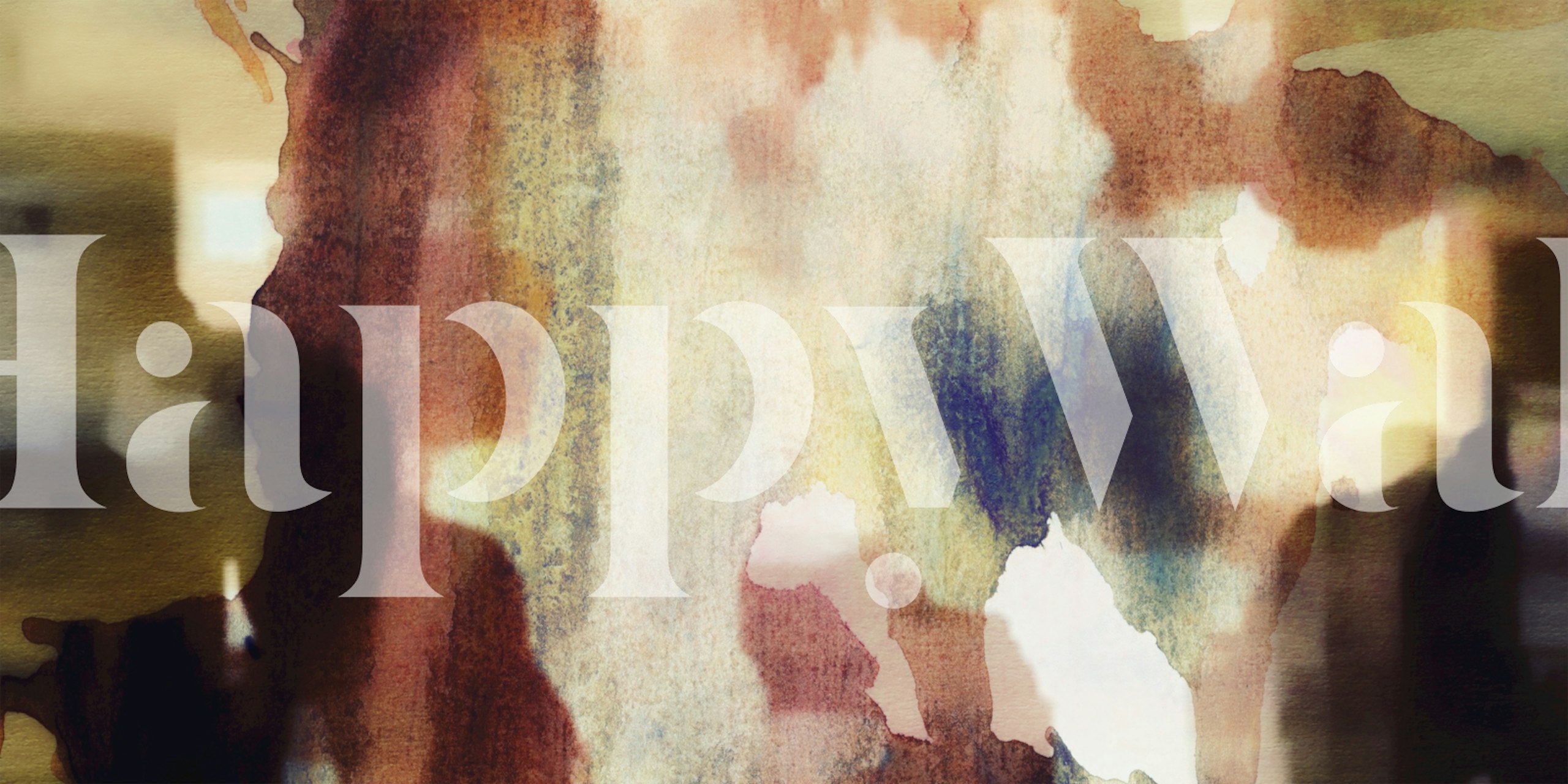 Abstract art wall mural with a mix of rustic hues and textures