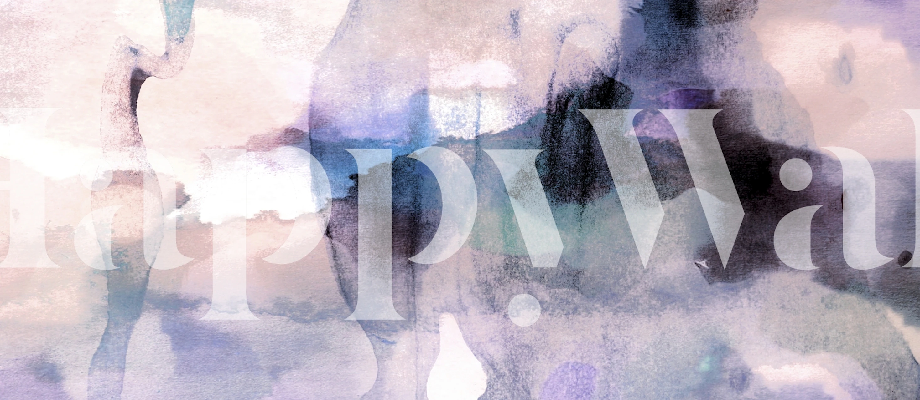 Watercolor abstract wallpaper with soft purple and blue hues and fluid shapes