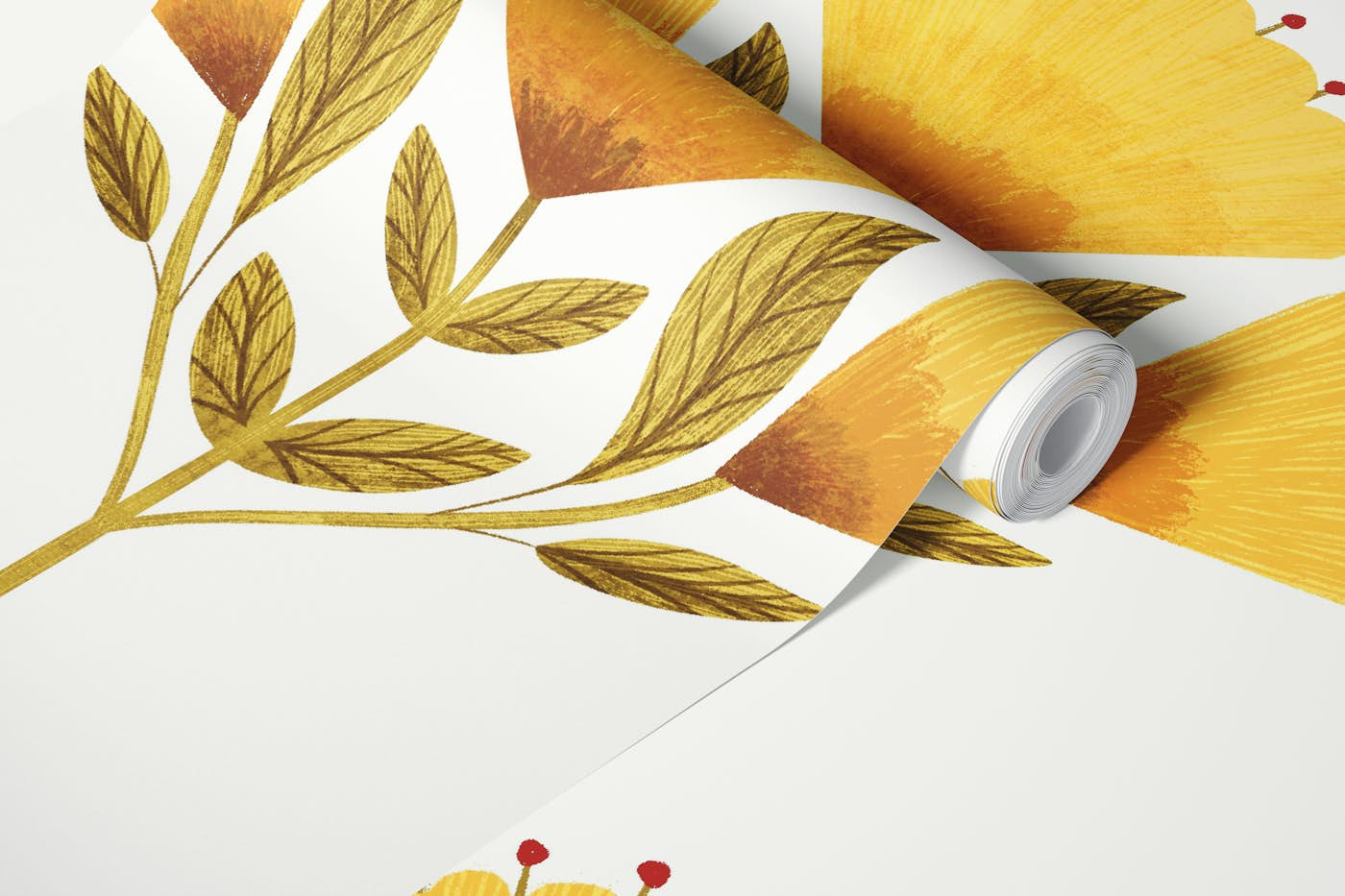 Whimsy Blooms: Vibrant Yellow Flower Delight wallpaper roll