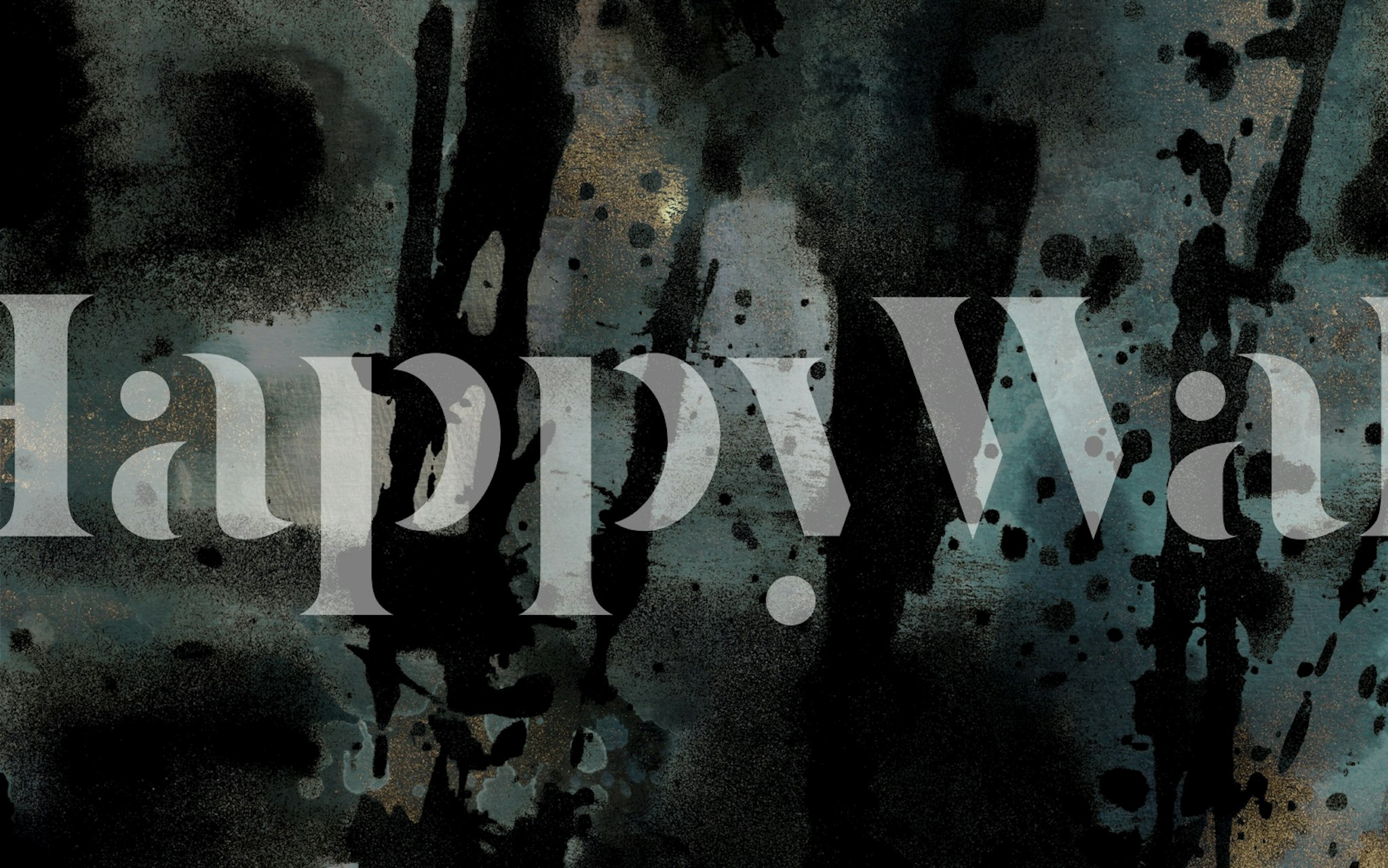 Black and teal abstract splash wallpaper