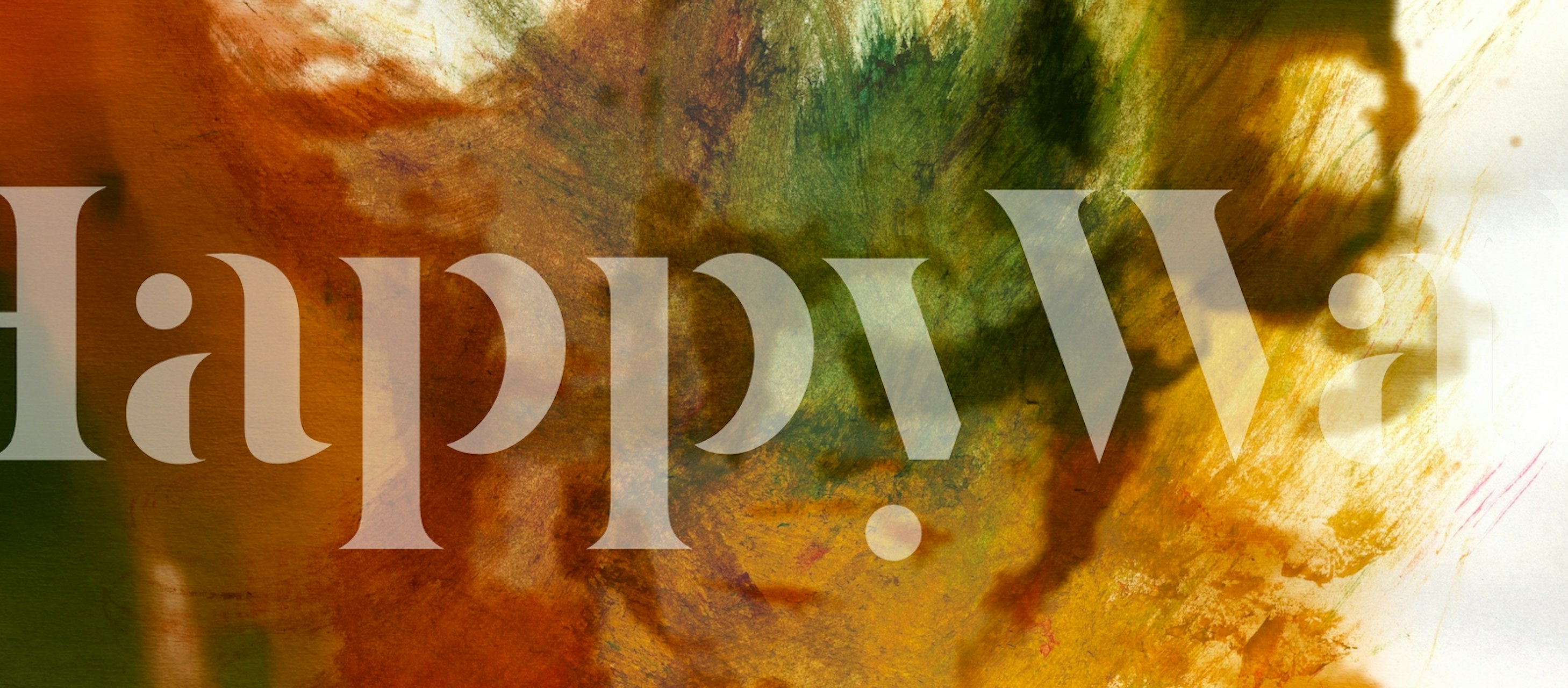 Abstract orange, green, and yellow brush stroke wallpaper