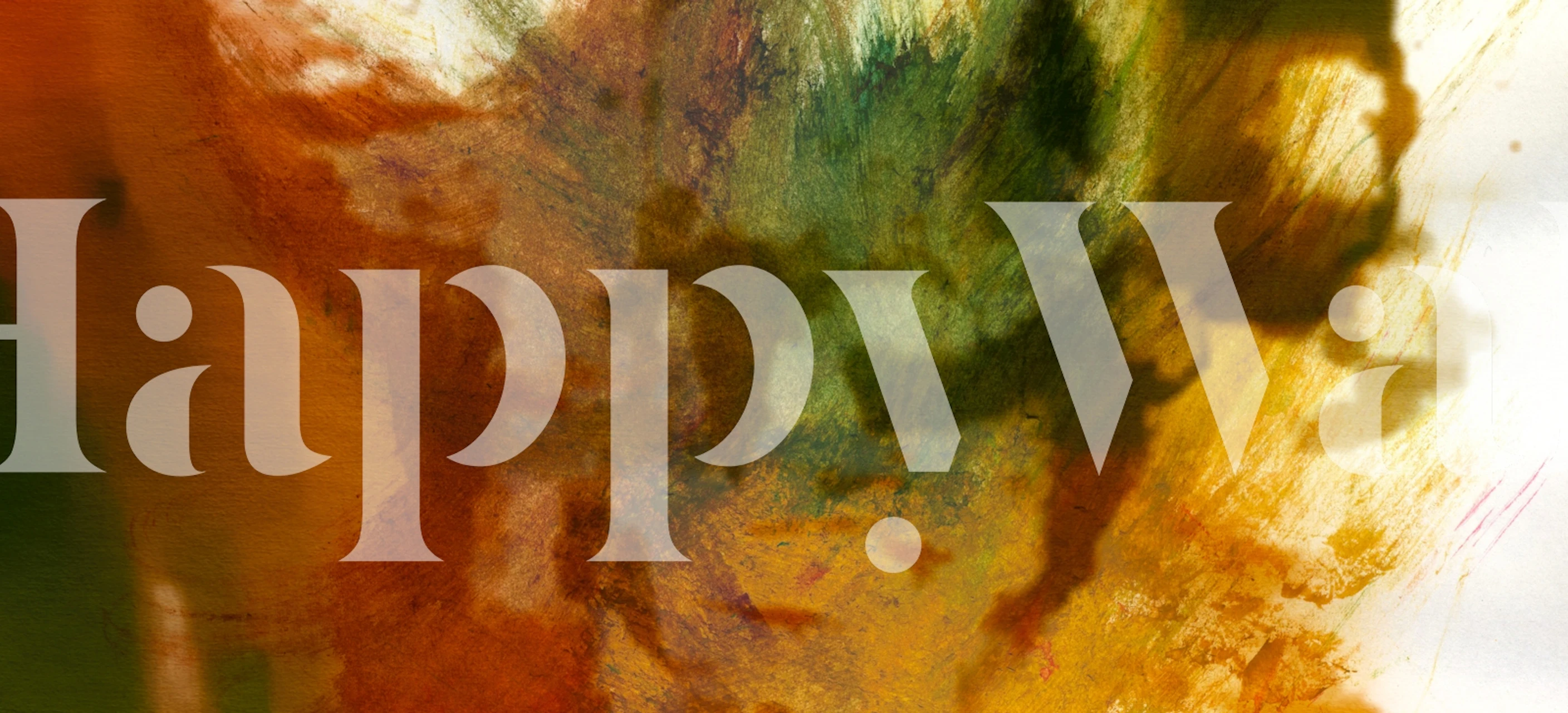 Abstract orange, green, and yellow brush stroke wallpaper