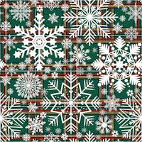 Snowflakes Pattern on Tartan Background 4 tapete