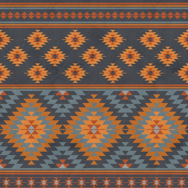 Kilim stripes in orange grey large