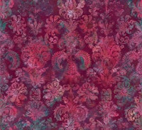 Grunge Damask Pattern Burgundy Emerald tapete