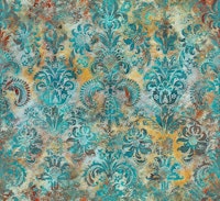 Grunge damask pattern tiffany mustard ταπετσαρία