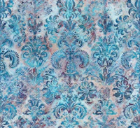 Grunge damask pattern blue blush burgundy red tapete