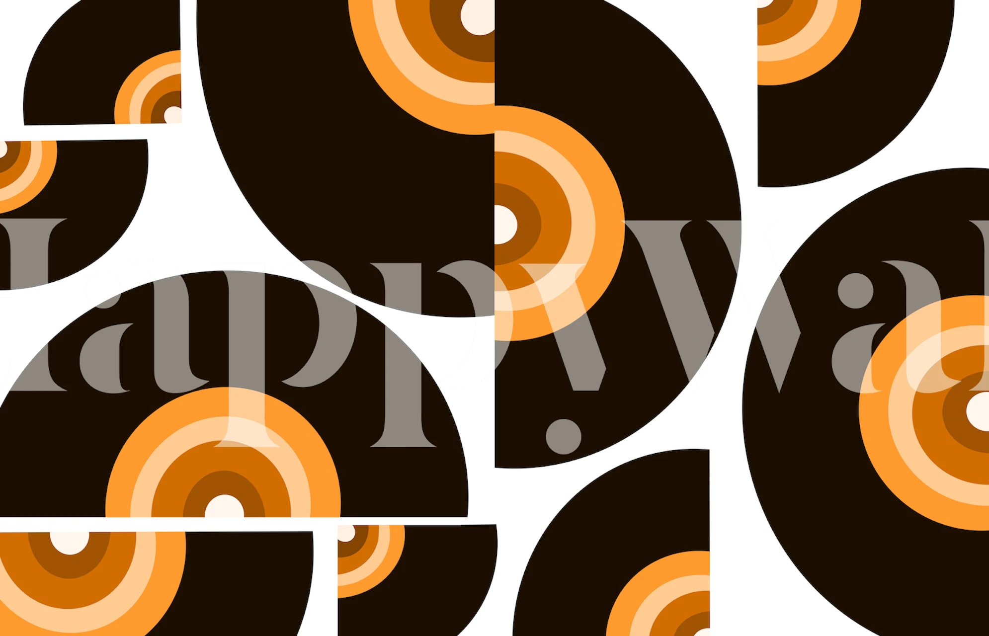 Retro Rainbow Vinyl 2a wallpaper in a room