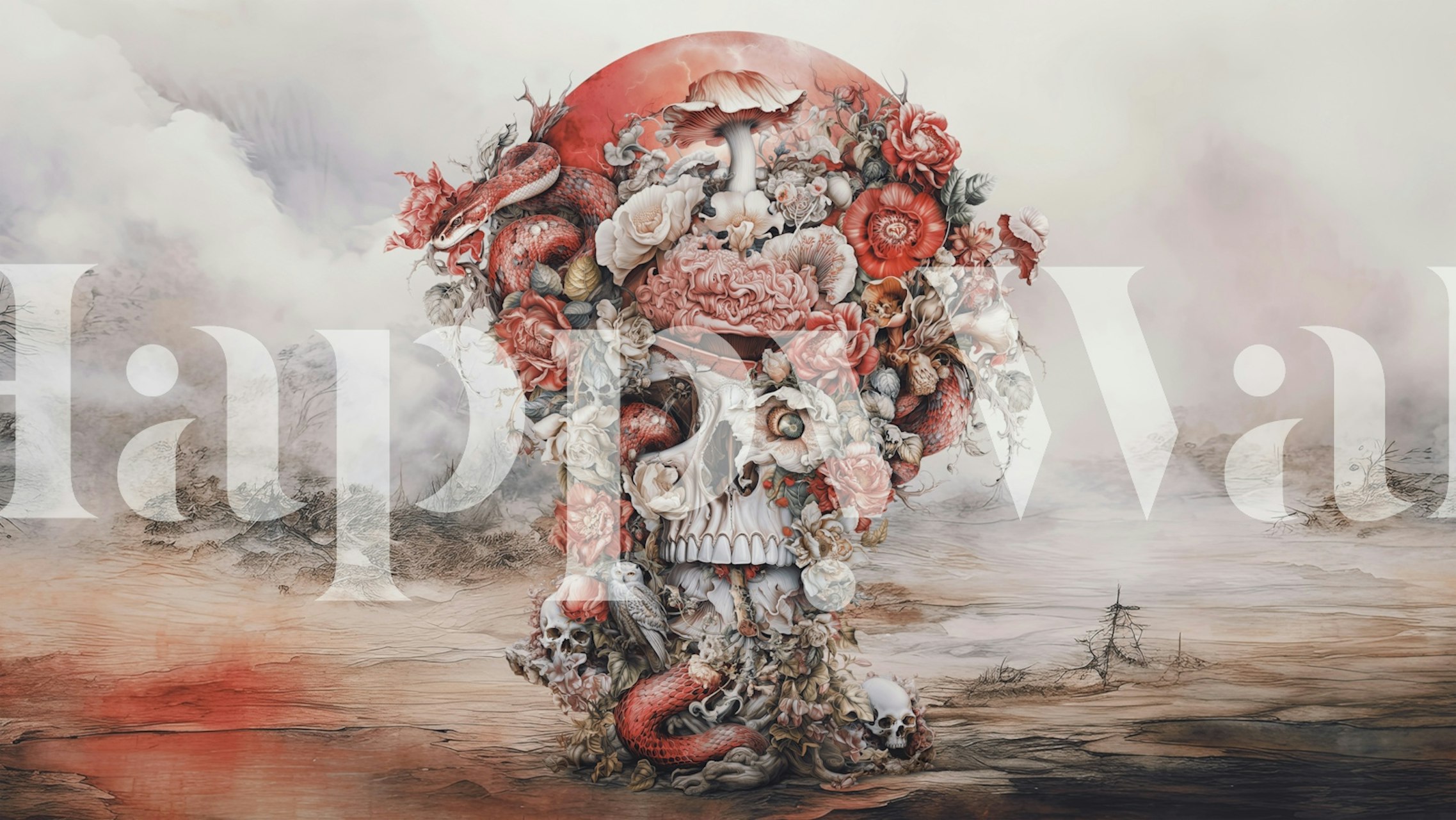 Bloom of Mortality wallpaper in a room