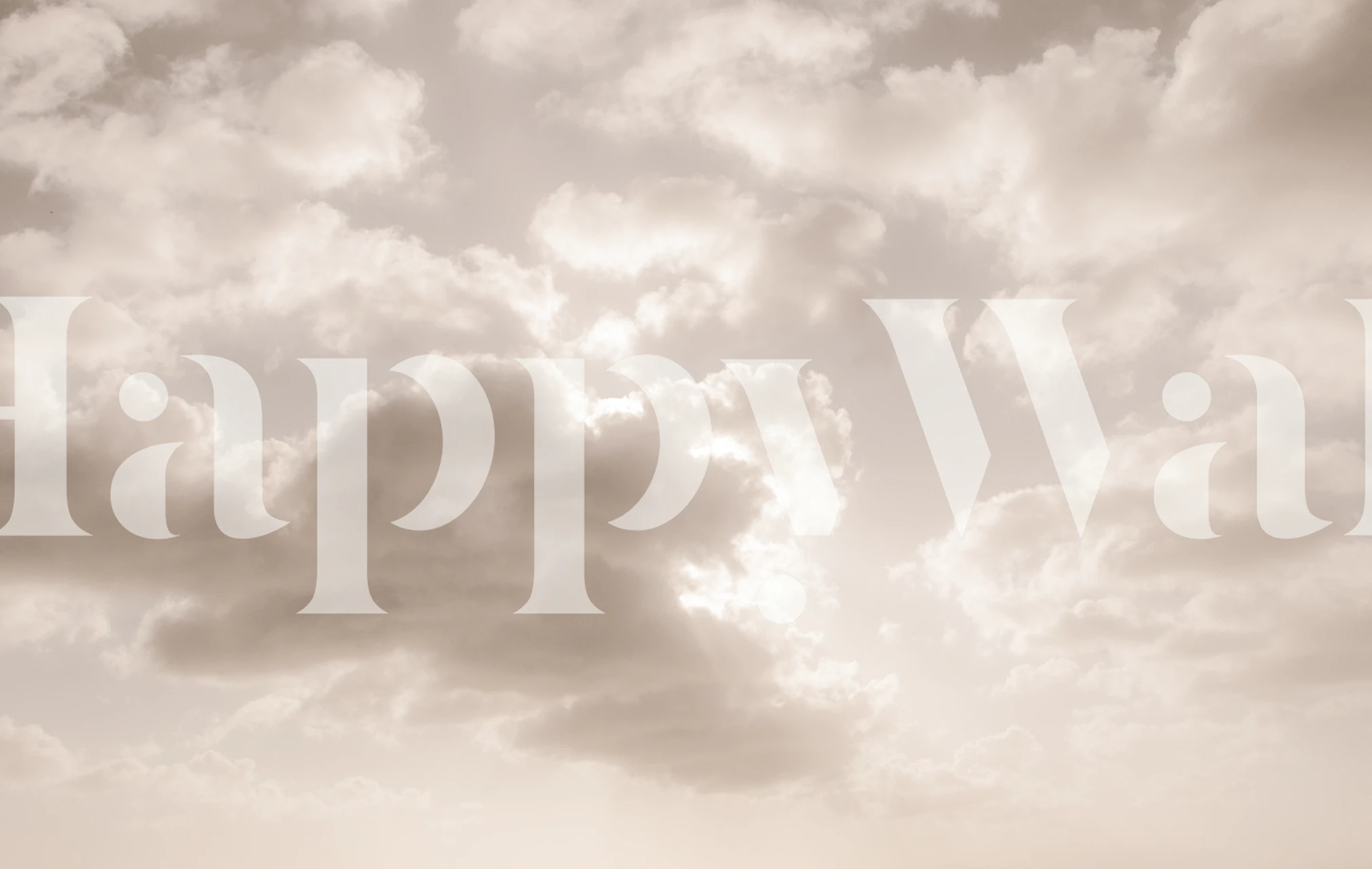 Soft beige clouds wallpaper in a room