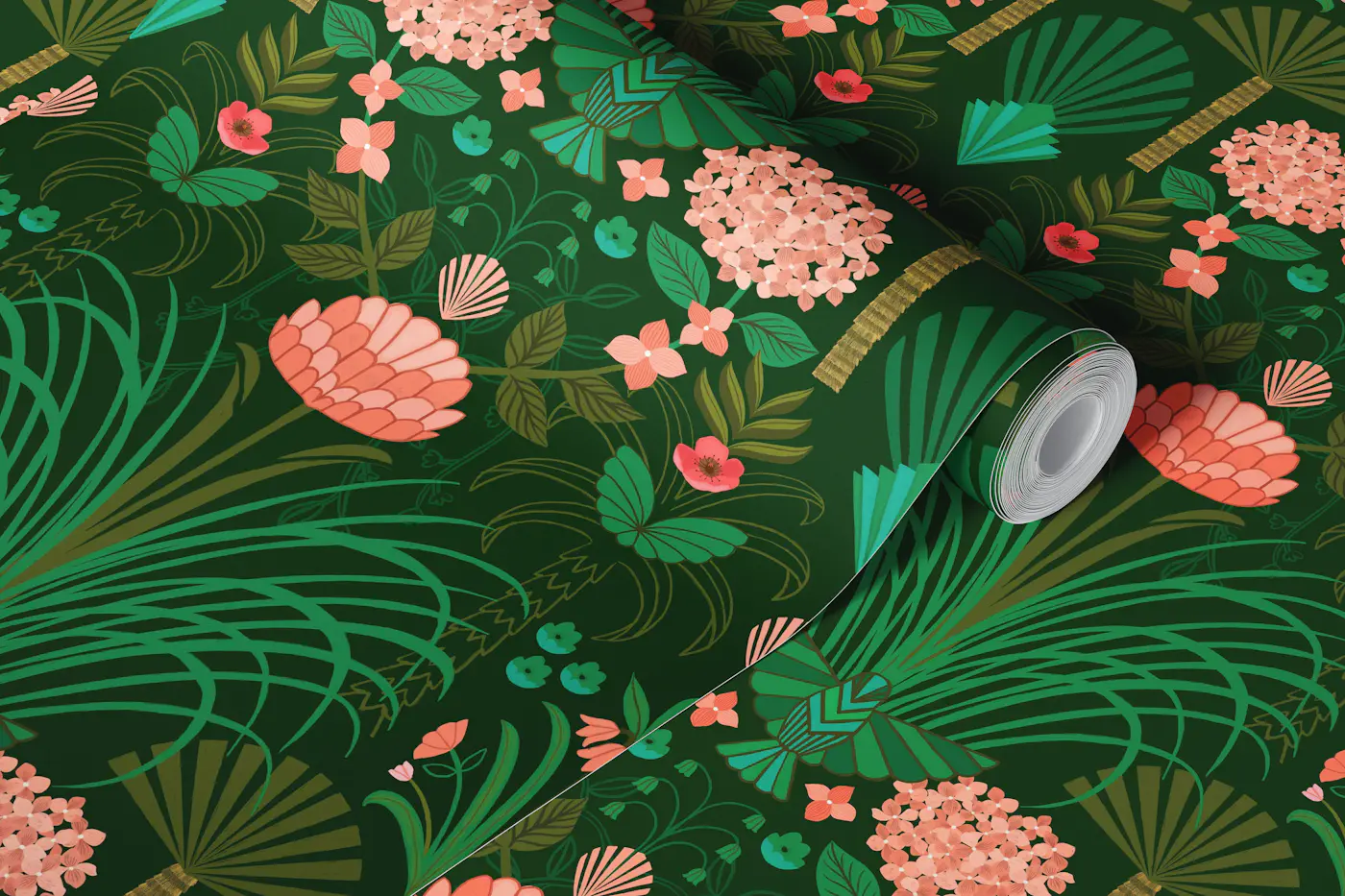 Art Deco Verte wallpaper roll