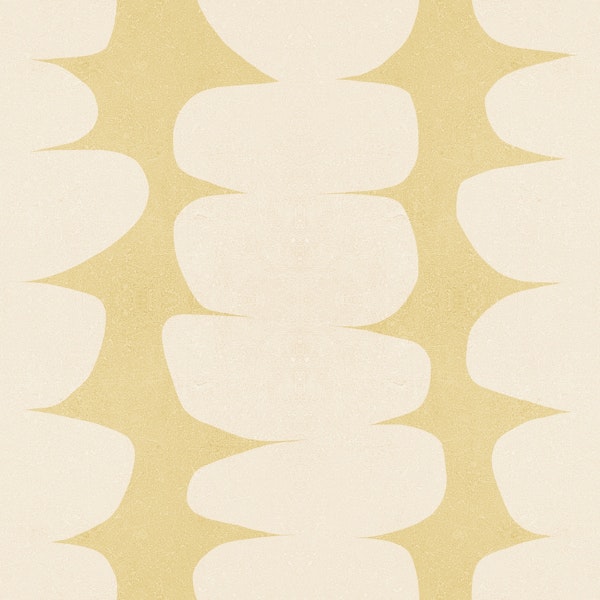 MID-CENTURY ZEN PEBBLES WALLPAPER 2. YELLOW WALLPAPER