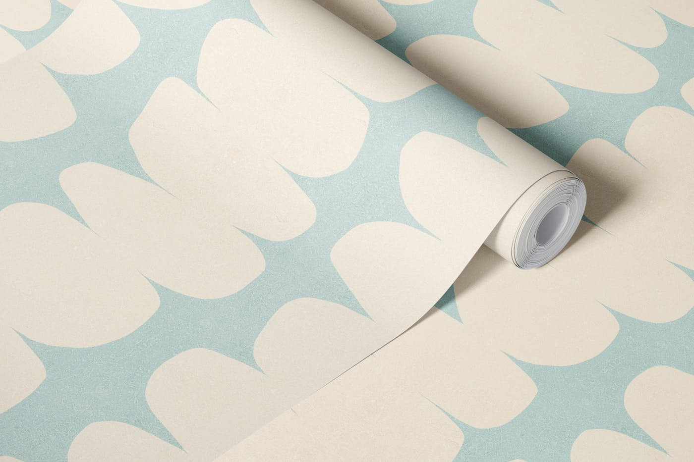 MID-CENTURY ZEN PEBBLES WALLPAPER 3. TEAL WALLPAPER wallpaper roll