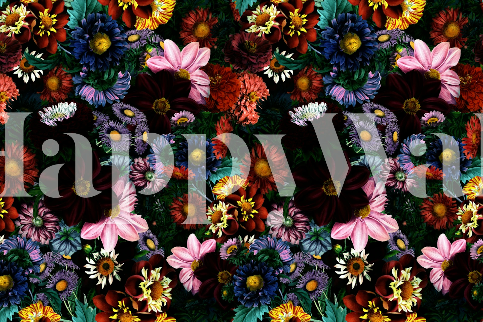 Bloemenbehangontwerp in een kameromgeving.