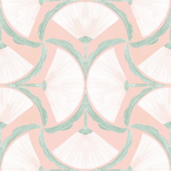 Blush Art Deco Fan Geometric