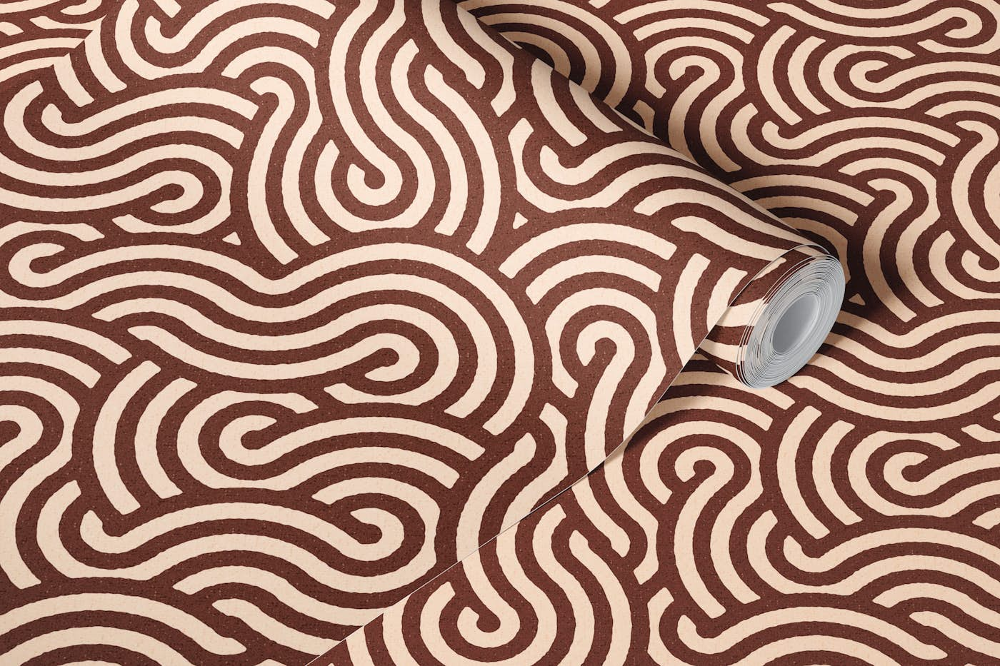 SWIRL Cacao and Almond wallpaper roll