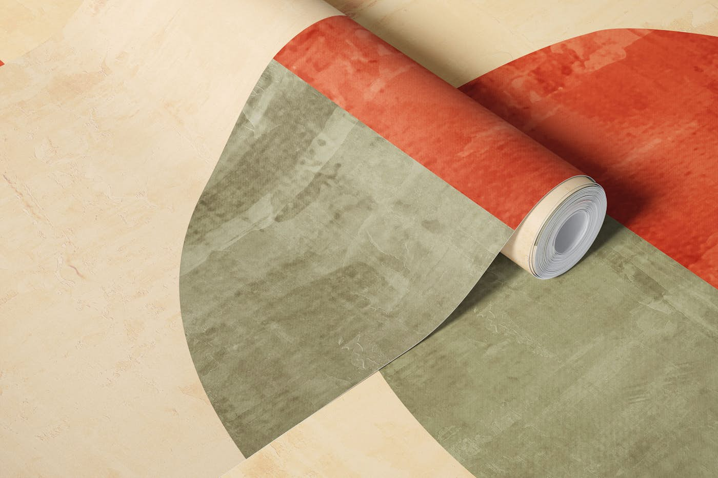 Red and Green Rustic Abstract wallpaper roll