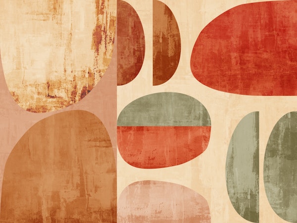 Red and Green Rustic Abstract 2