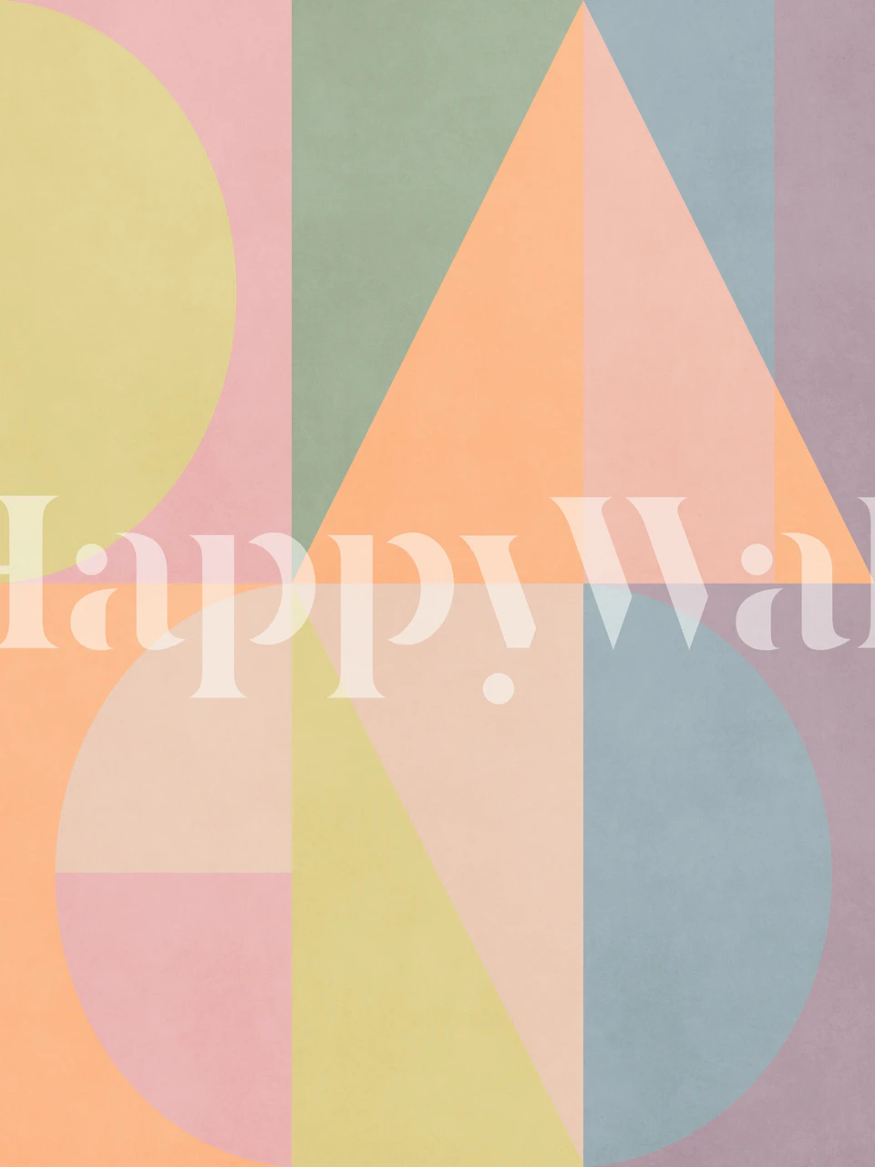 Pastel Geometric tapet visad i ett rum