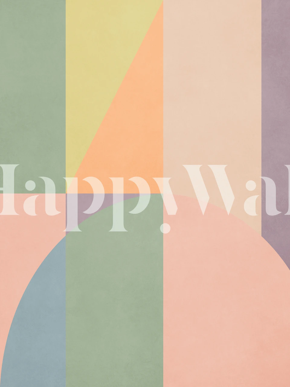 Pastel geometric wallpaper in a modern setting