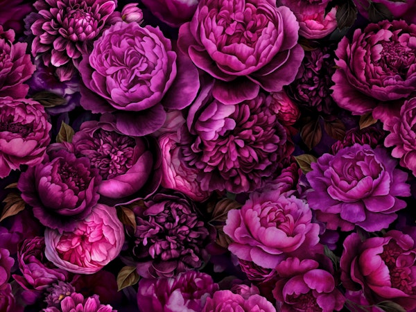 Moody Flowers Pink Baroque Opulence