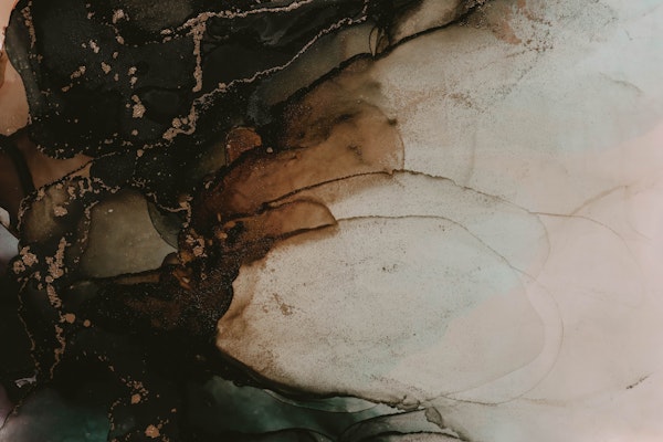 Luxury Emerald Green and Caramel Abstract