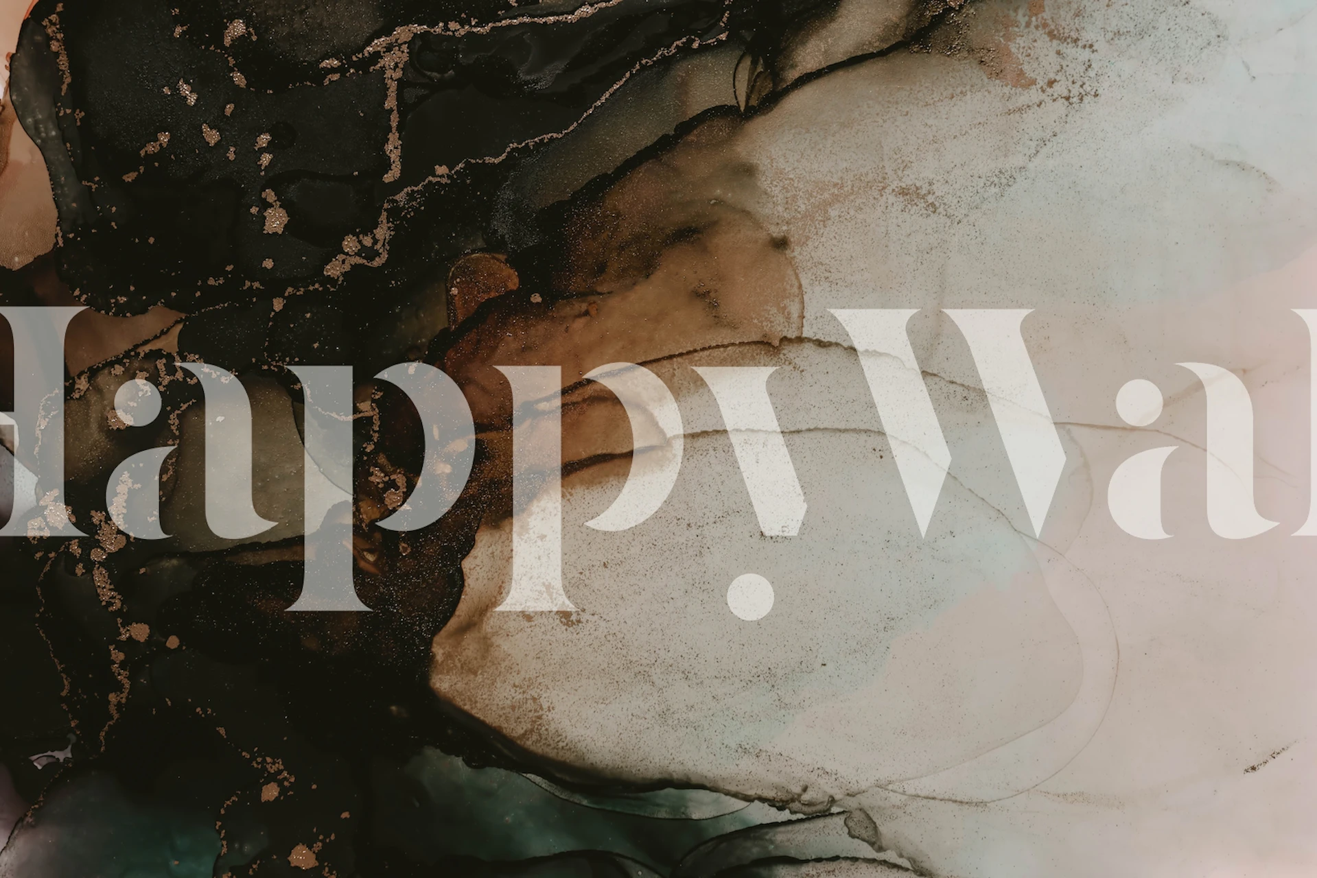 Emerald green and caramel abstract wallpaper