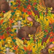 Autumn Rabbit on green