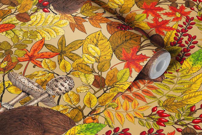 Autumn Rabbit on honeywallpaper roll