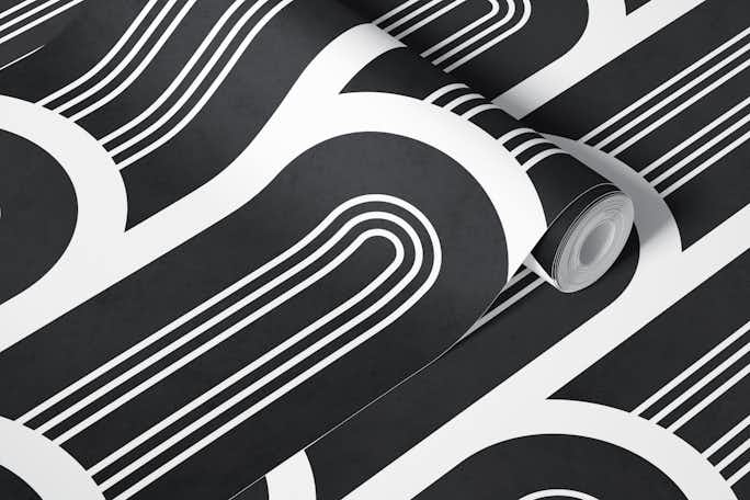 Art Deco Black and White Archeswallpaper roll