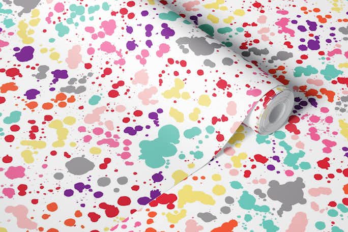 Splatter Ink Colorful Multicoloredwallpaper roll