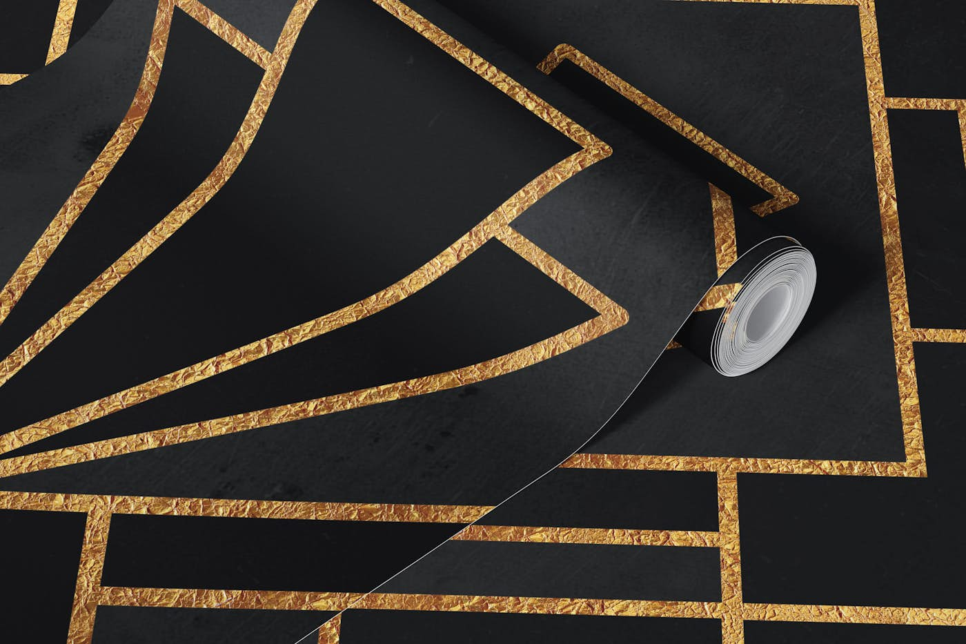 Art Deco Black Night Mosaic wallpaper roll